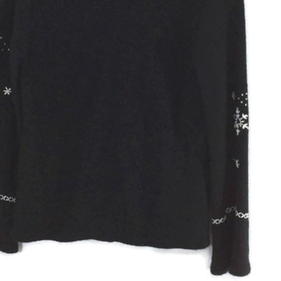 Vintage Black Button Snowflake Cardigan Sweater - Picture 3 of 6
